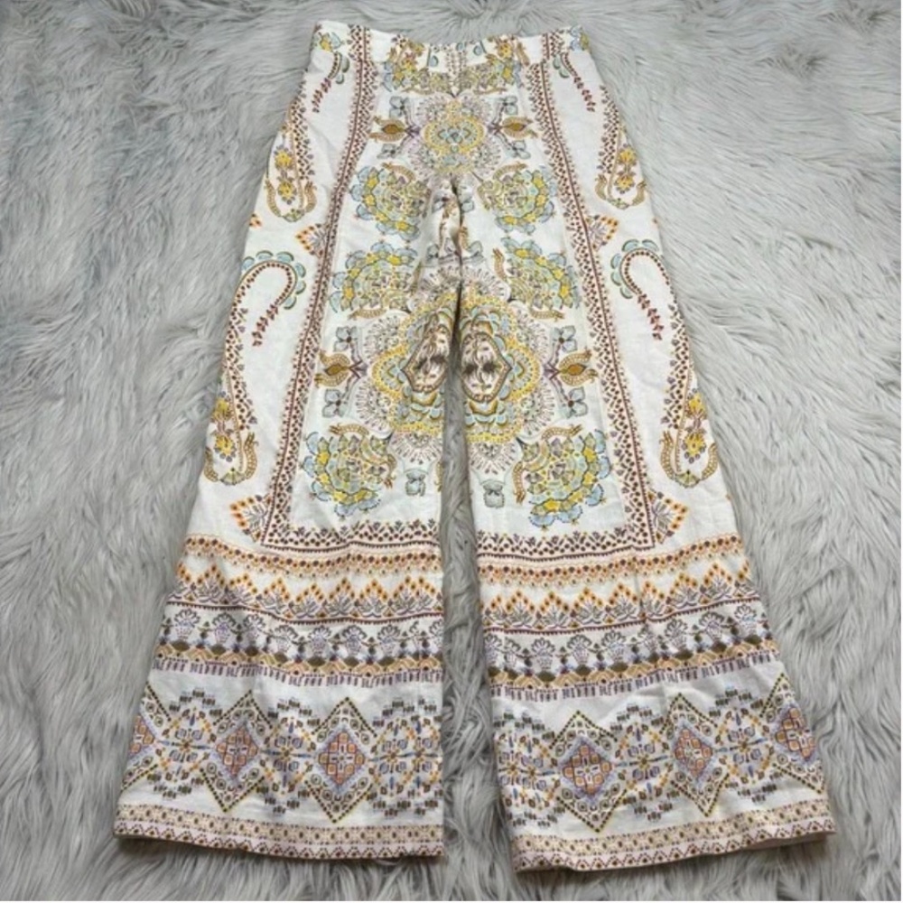 NEW! ZARA WOMAN PRINTED LINEN BLEND BLAZER + PANTS SET Size XS NWT! - Picture 5 of 15